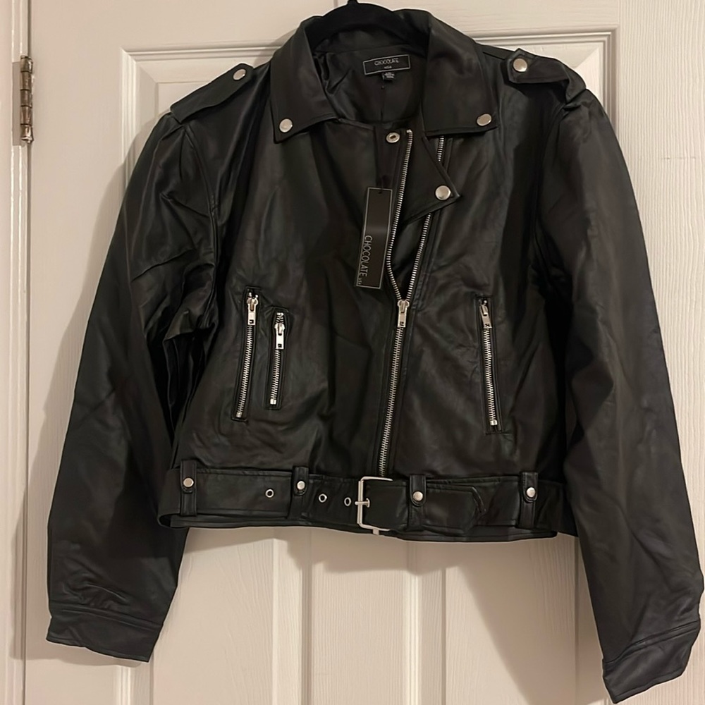 Black leather jacket